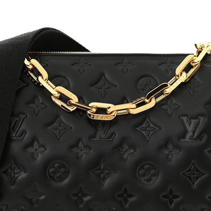Louis Vuitton Lambskin Embossed Monogram Coussin PM Black 8 of 10