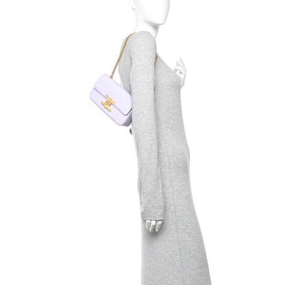 Celine Shiny Calfskin Triomphe Chain Shoulder Bag Light Lavender 2 of 11
