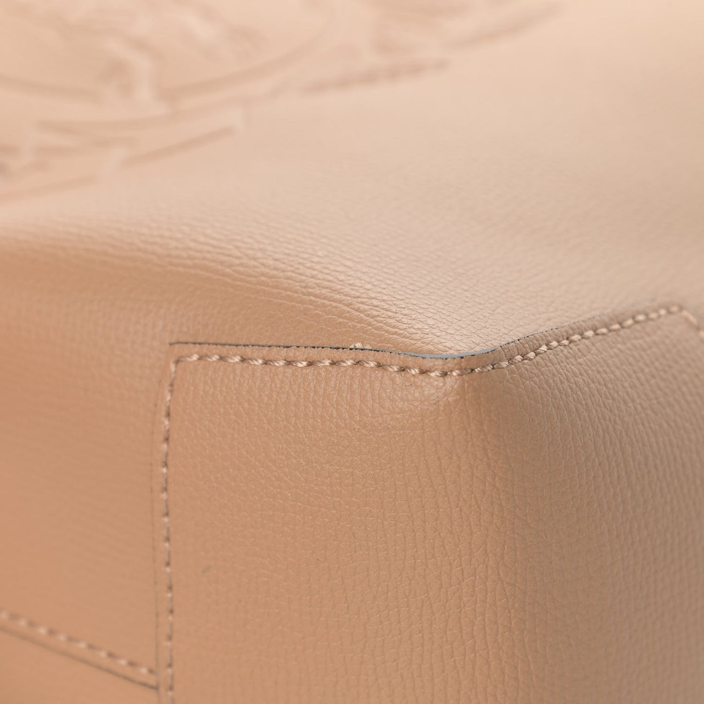 Calfskin Crest Embossed Small Tote Light Camel
