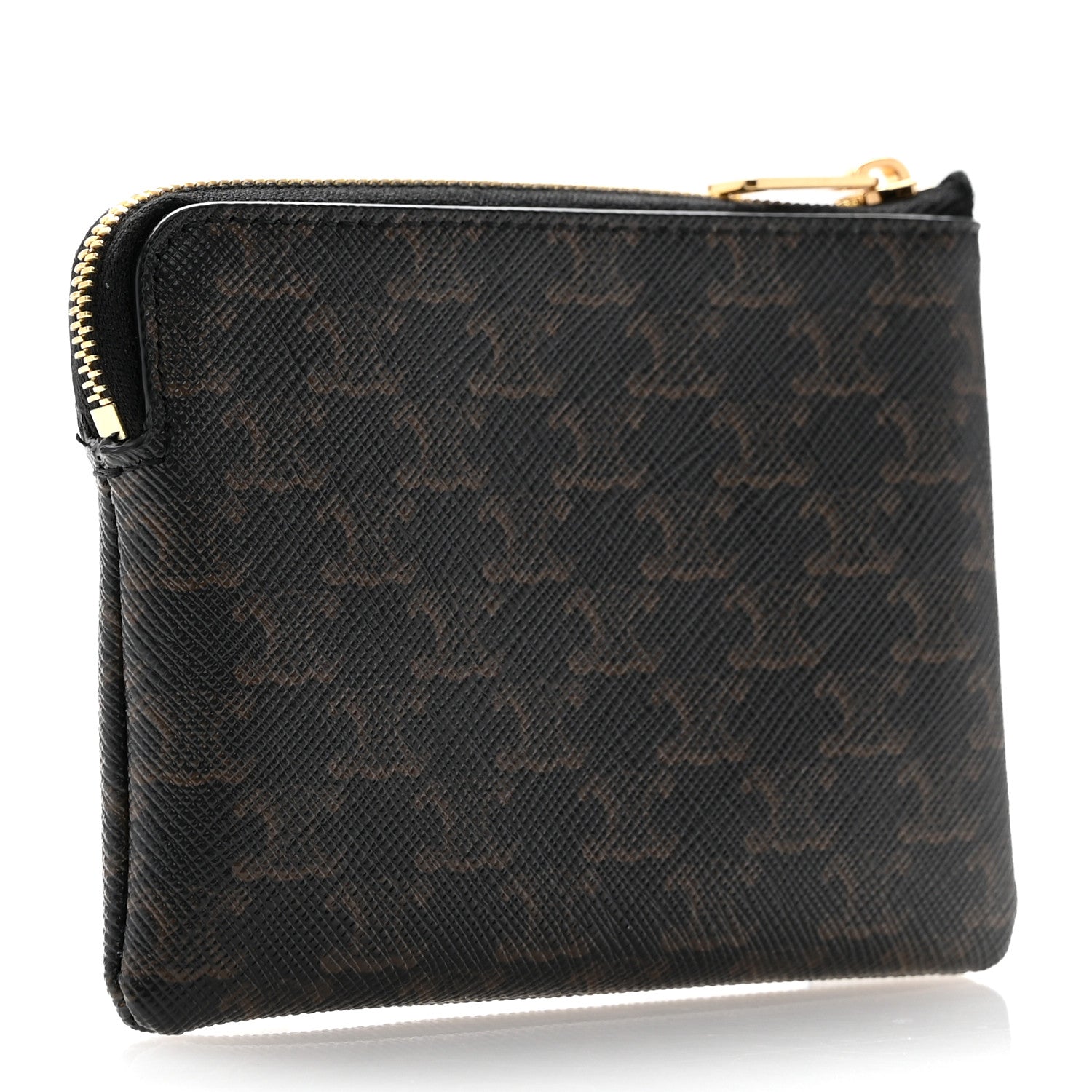 Celine Triomphe Canvas Logo Coin and Card Pouch With Hook Black 3 of 8