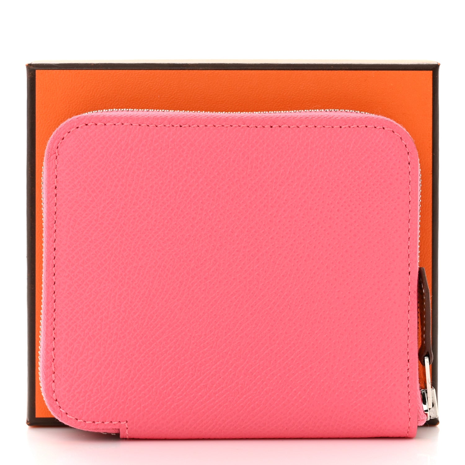 Hermes Epsom Silk'In Compact Wallet Rose Azalee 8 of 8