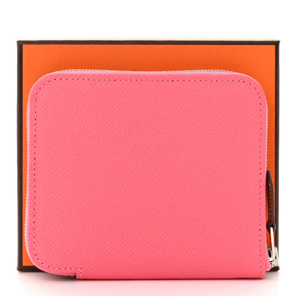 Hermes Epsom Silk'In Compact Wallet Rose Azalee 8 of 8