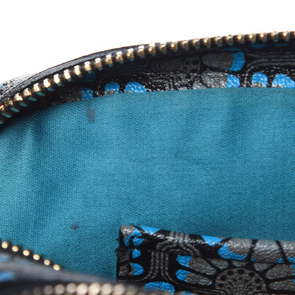 Miu Miu Goatskin Madras Dis Peacock Print Double Zip Crossbody Bag Asfalto 8 of 10