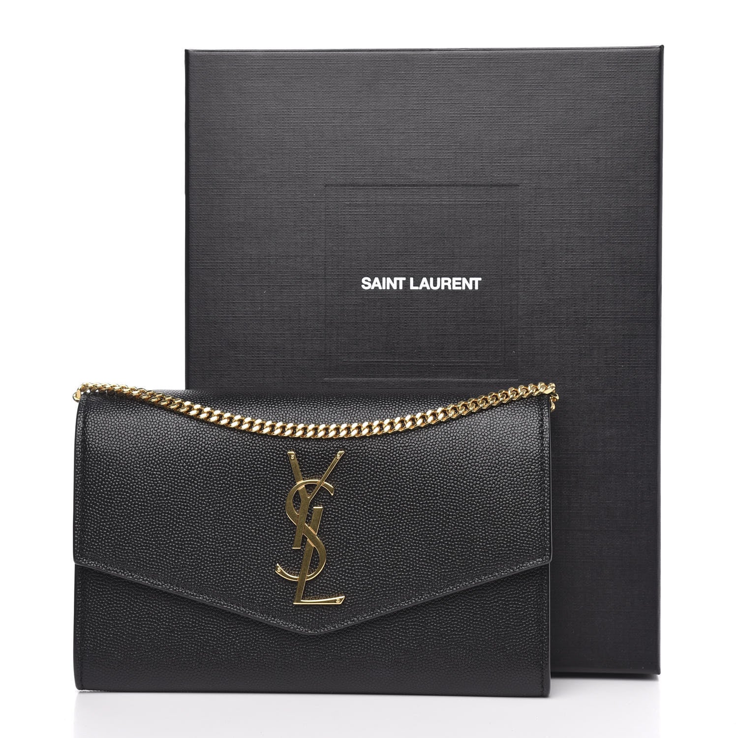 Saint Laurent Grain De Poudre Uptown Chain Wallet Black 10 of 10