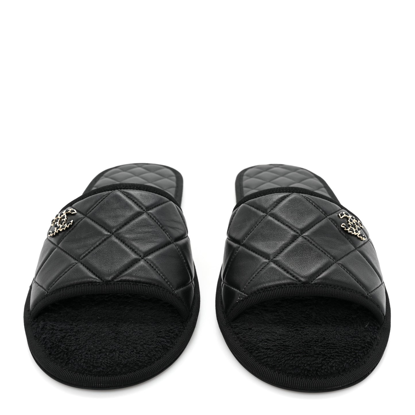 Lambskin CC Flat Mules XL Black