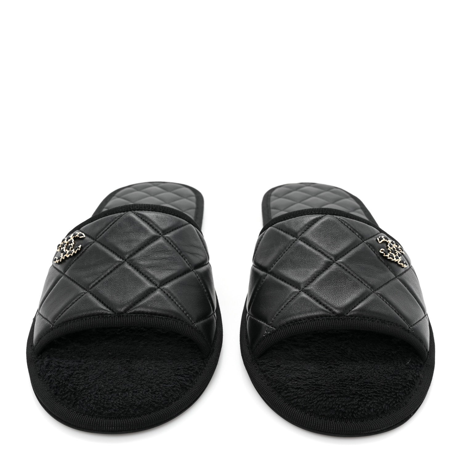 Chanel Lambskin CC Flat Mules XL Black 2 of 8
