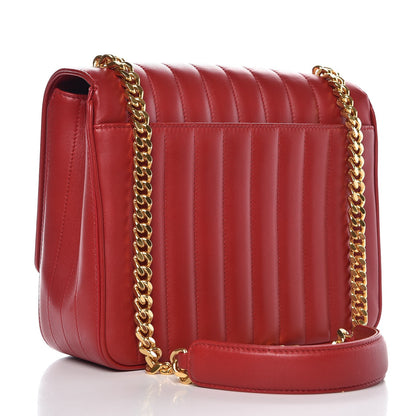 Saint Laurent Lambskin Matelasse Monogram Large Vicky Chain Bag Rouge Eros 3 of 9
