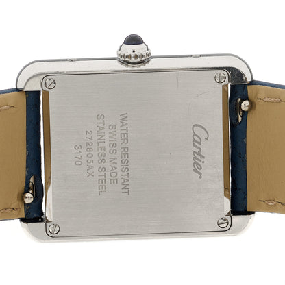 Cartier Stainless Steel Calfskin 24mm Tank Solo Quartz Watch Blue 8 of 8