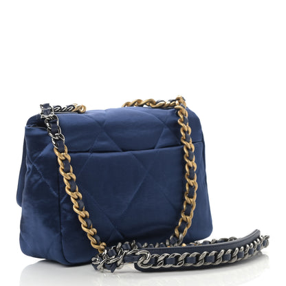Chanel Satin Quilted Medium Chanel 19 Flap Blue 3 of 11