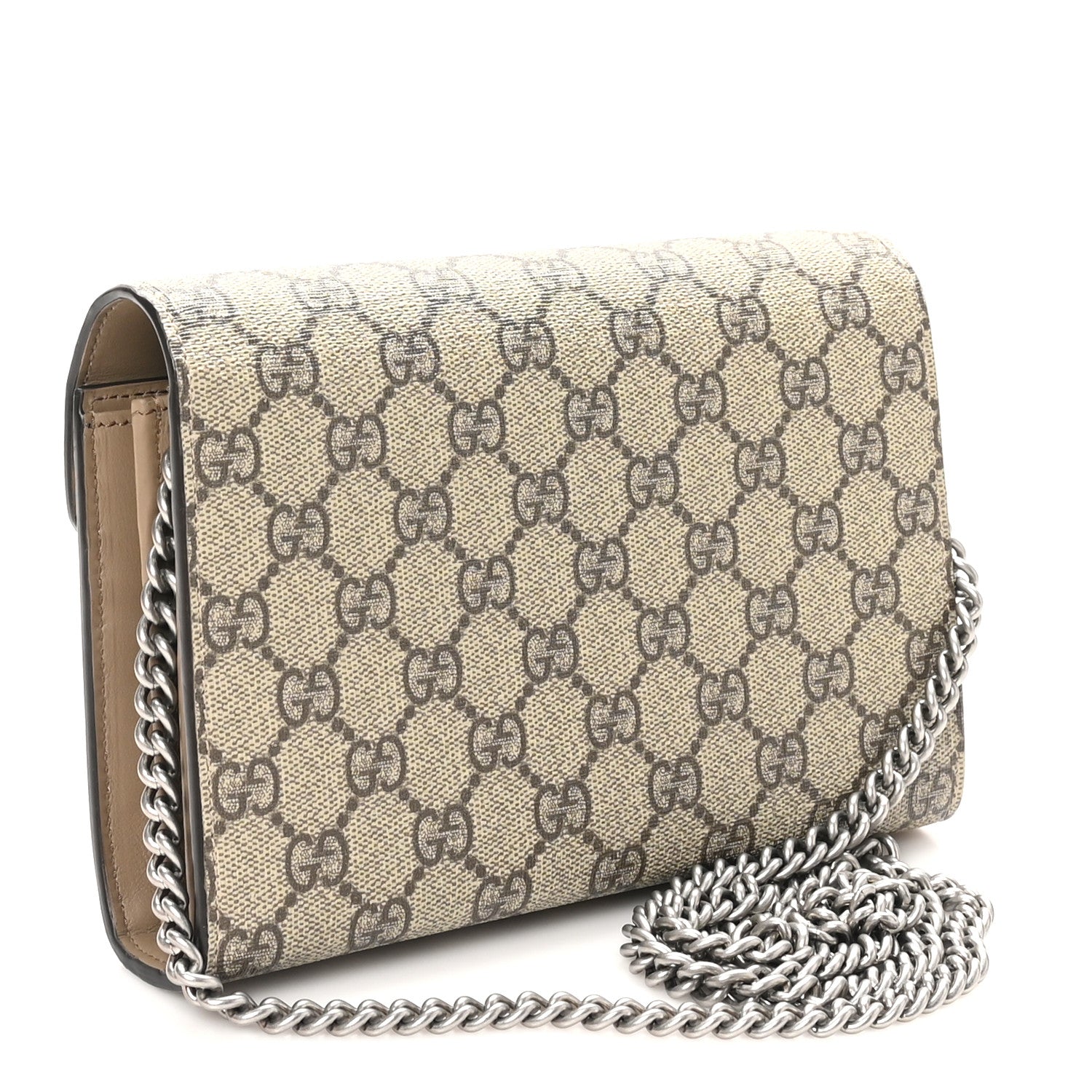 Gucci GG Supreme Monogram Mini Dionysus Chain Wallet Beige Taupe 2 of 12