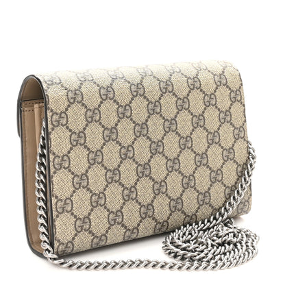 Gucci GG Supreme Monogram Mini Dionysus Chain Wallet Beige Taupe 2 of 12