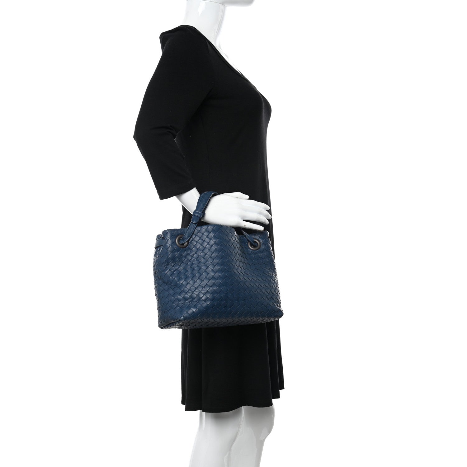 Bottega Veneta Nappa Intrecciato Small Bella Tote Navy 3 of 11