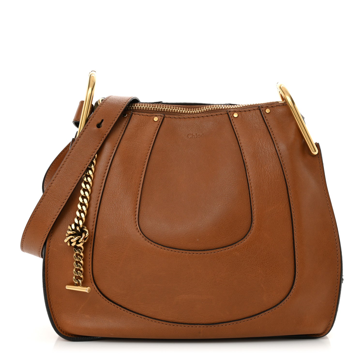 Chloe Grained Calfskin Small Hayley Hobo Tan 1 of 15