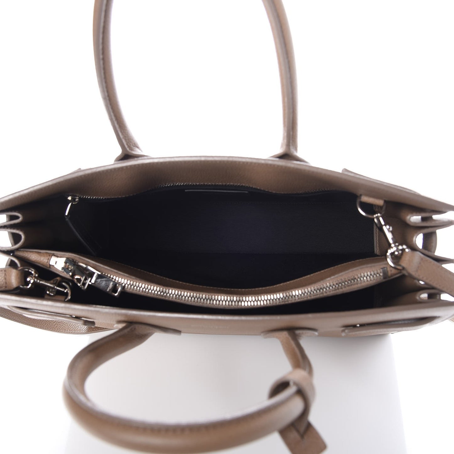 Grained Calfskin Small Sac de Jour Taupe