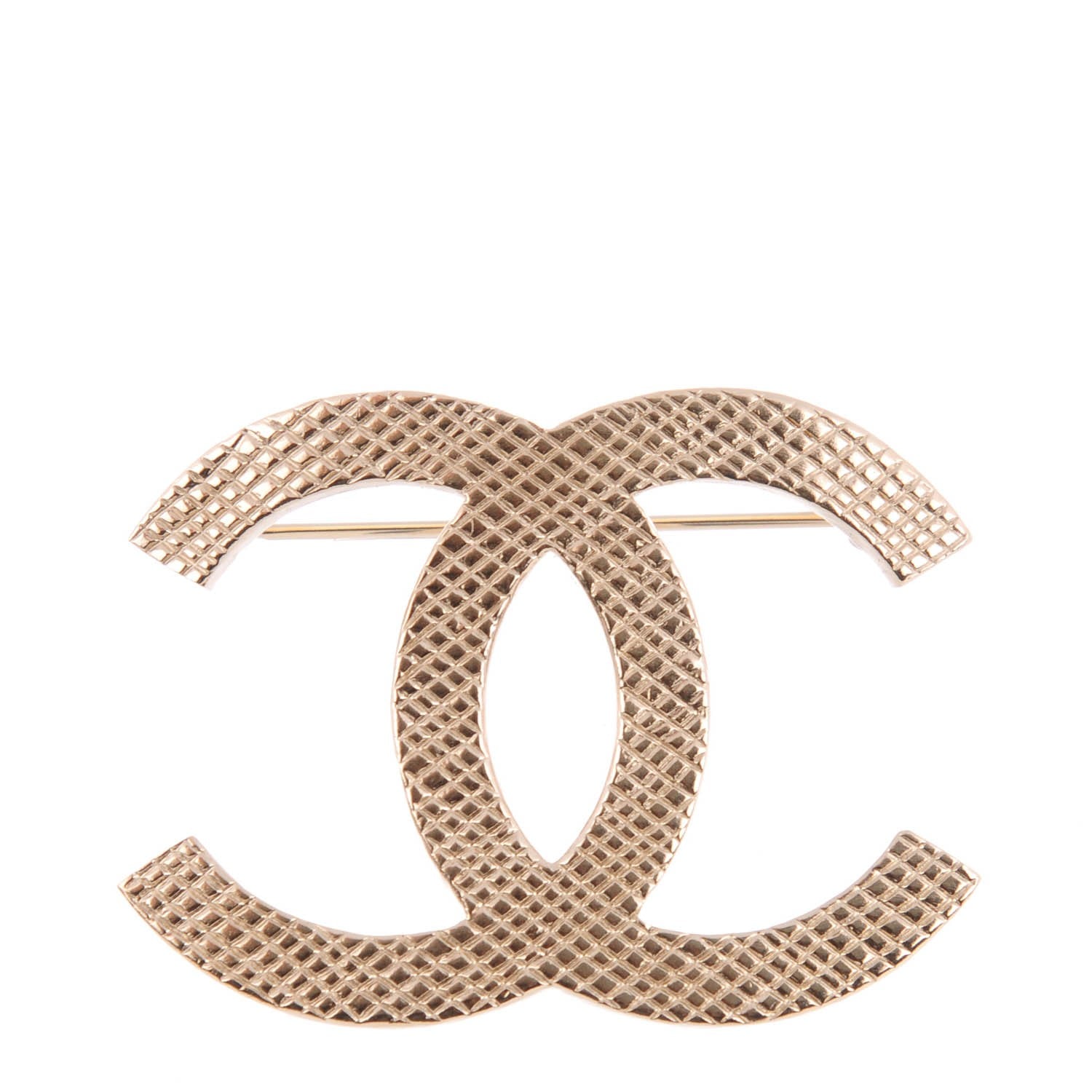 Chanel Quilted CC Brooch Light Gold 1 of 5