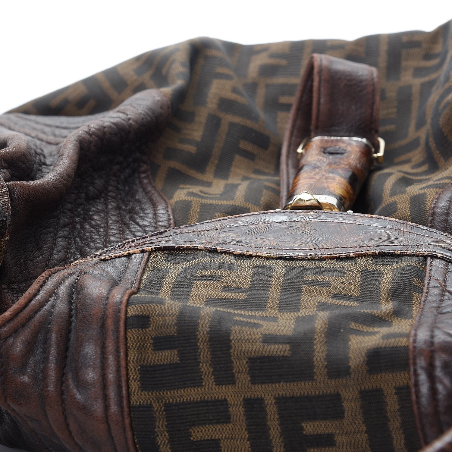 Fendi Zucca Nappa Nuvolata Vitello Tortuga Spy Tobacco Moro 9 of 12