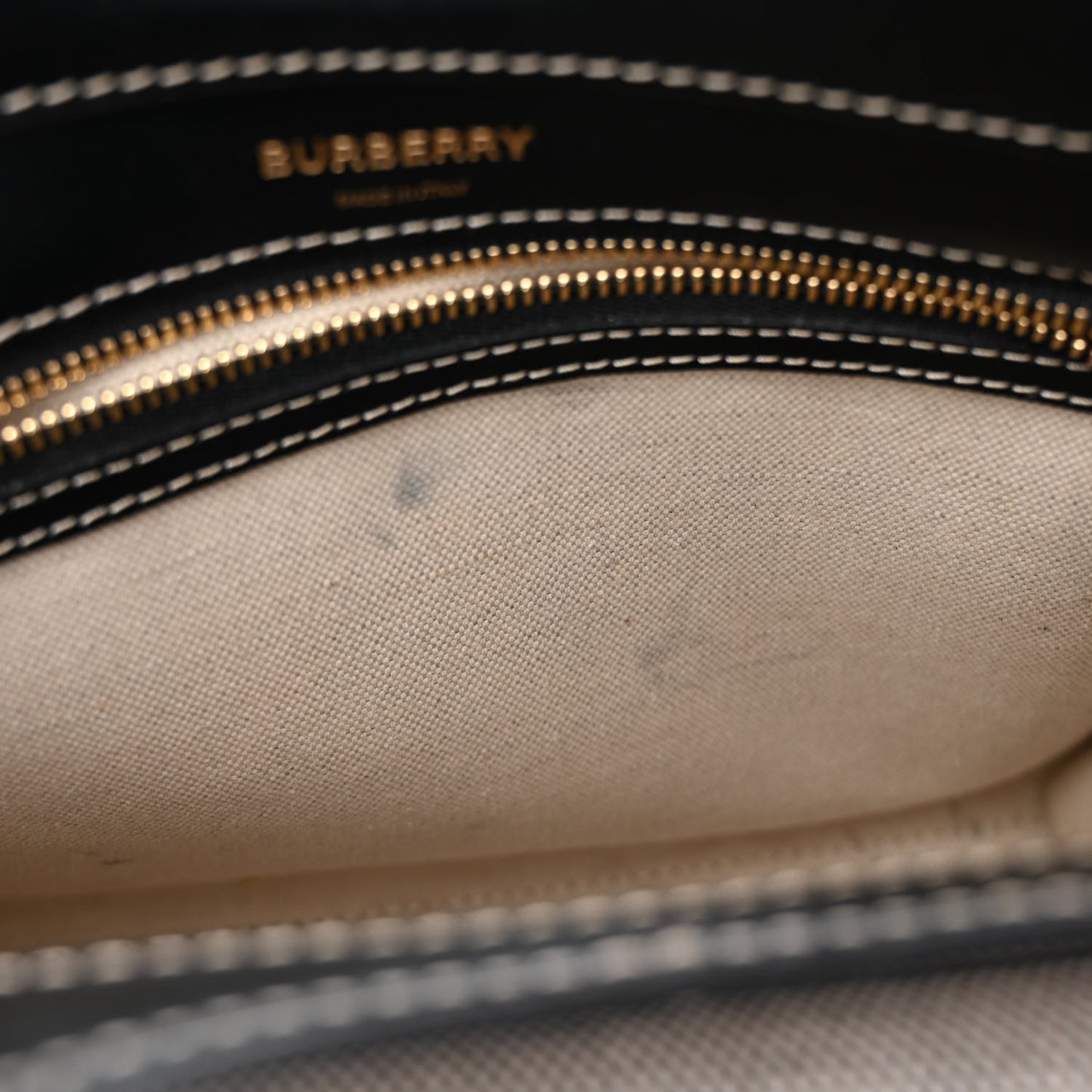 Smooth Calfskin Canvas Two Tone Mini Pocket Bag Black Tan