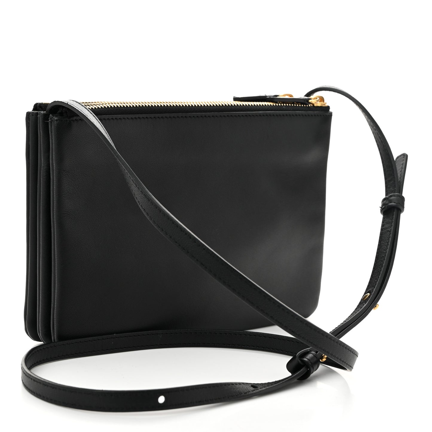 Lambskin Small Trio Crossbody Bag Black