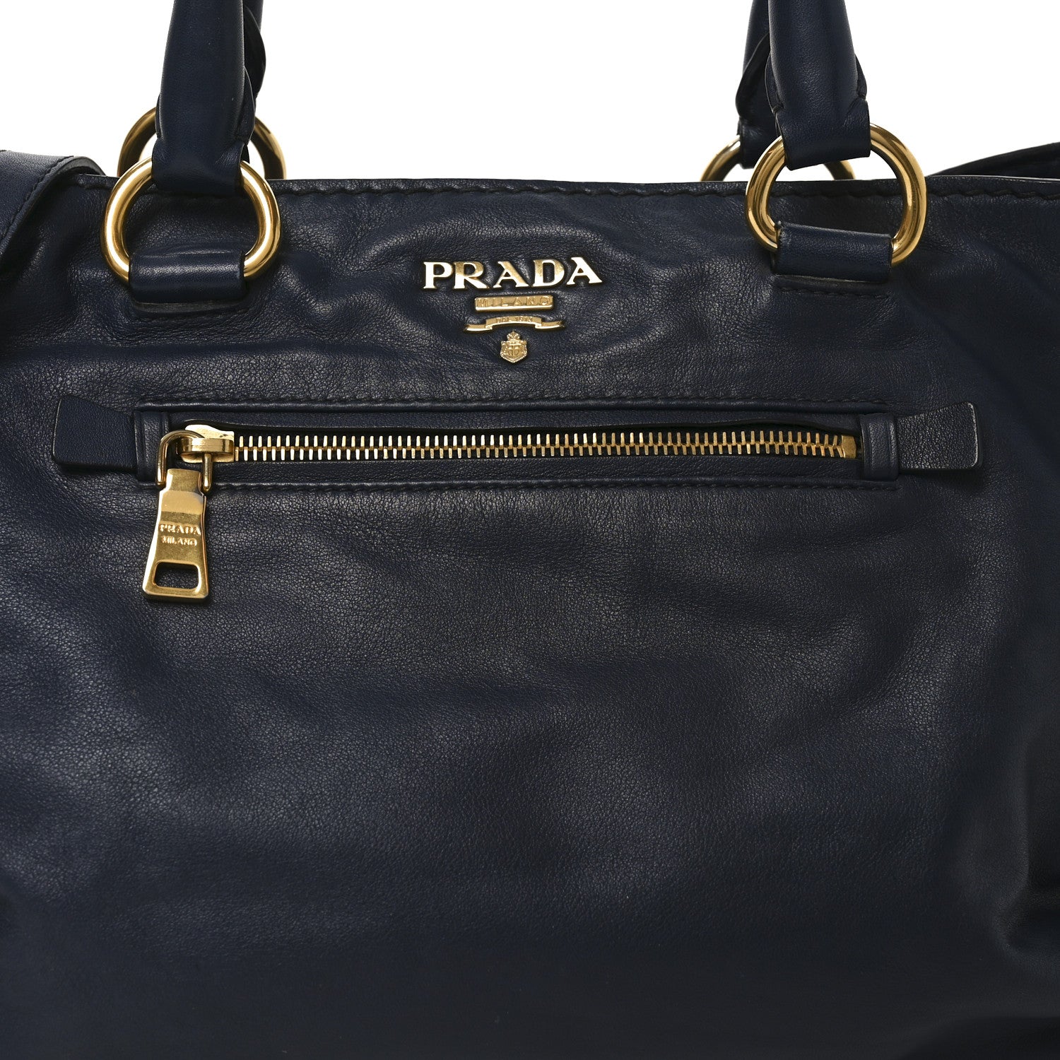 Prada Soft Calfskin Shopping Tote Baltico 7 of 10