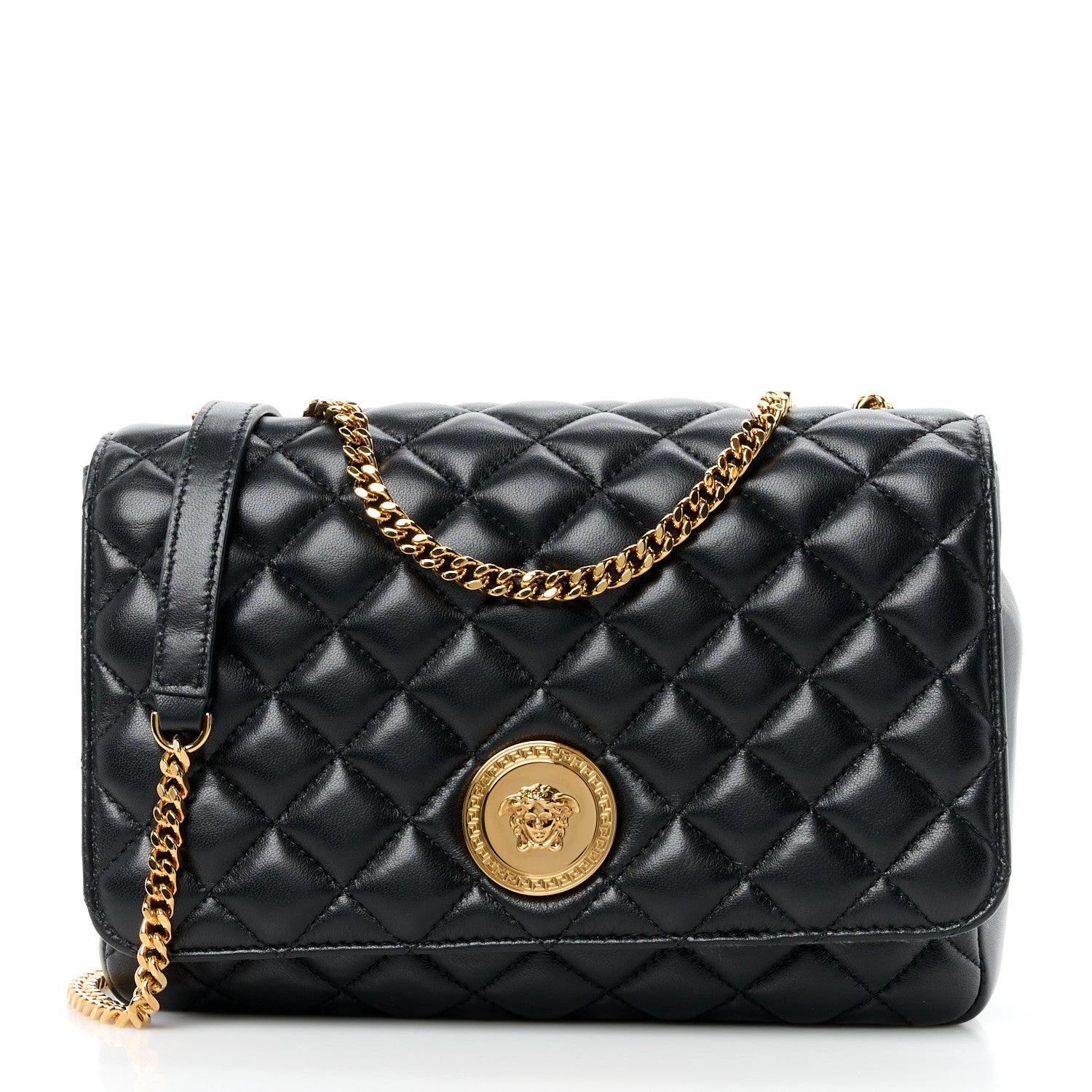 Versace Nappa Quilted La Medusa Chain Crossbody Black 1 of 11