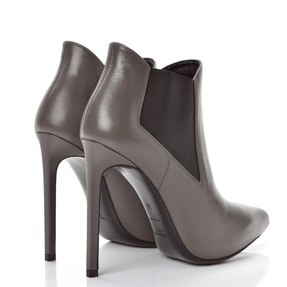 Saint Laurent Calfskin Classic Paris Ela 110 Ankle Boots 36 Earth 4 of 9