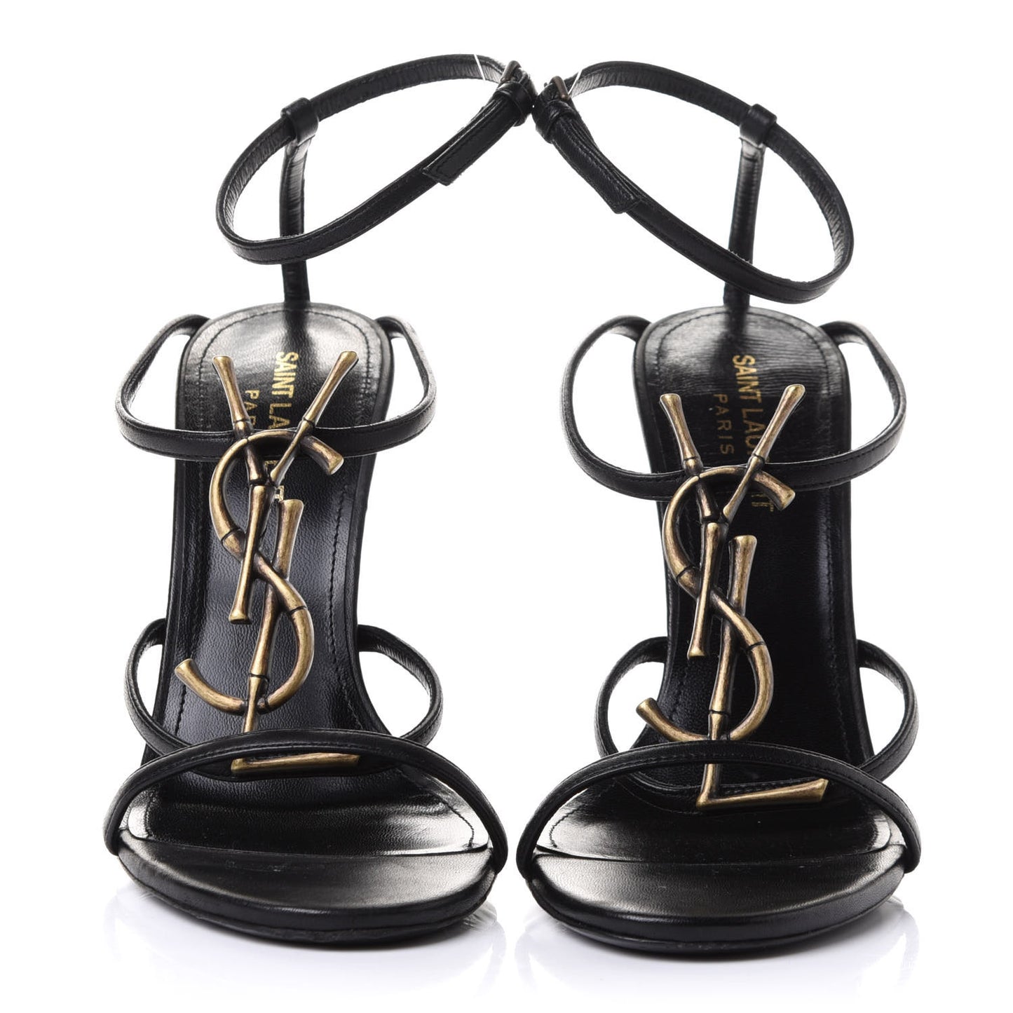 Sheepskin Cassandra Bamboo Logo 110 Ankle Strap Sandals 38.5 Black