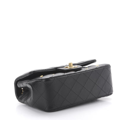 Chanel Lambskin Quilted Studded Mini Rectangular Flap Black 4 of 11
