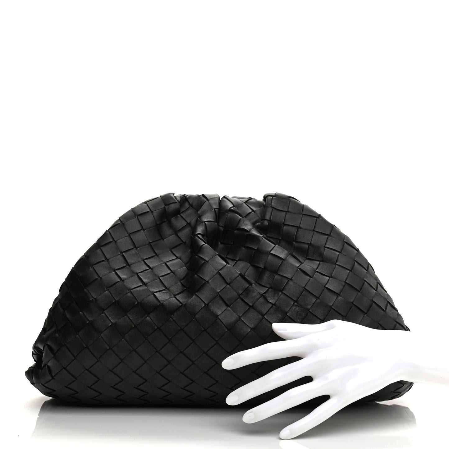 Nappa Maxi Intrecciato The Pouch Oversized Clutch Black