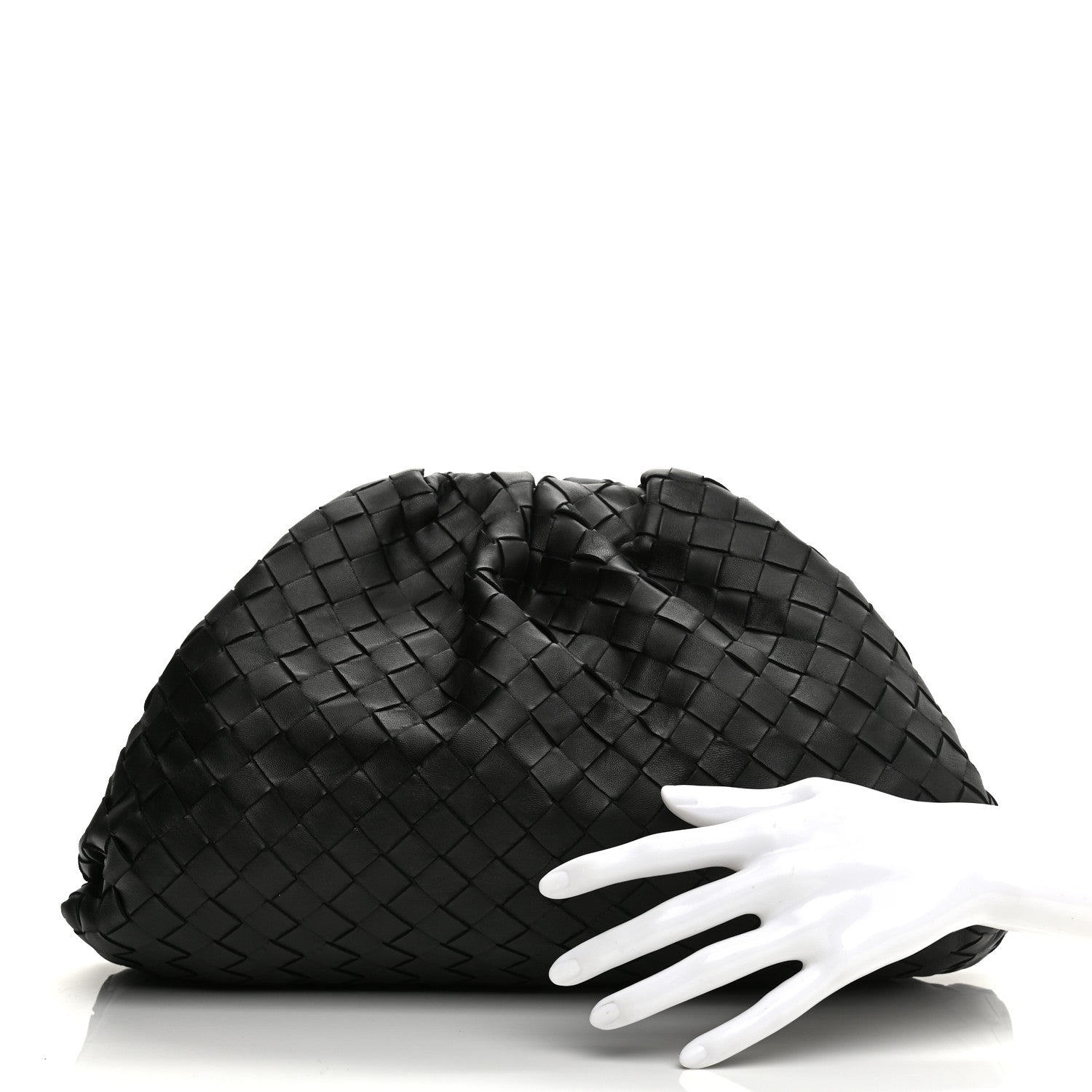 Bottega Veneta Nappa Maxi Intrecciato The Pouch Oversized Clutch Black 2 of 12