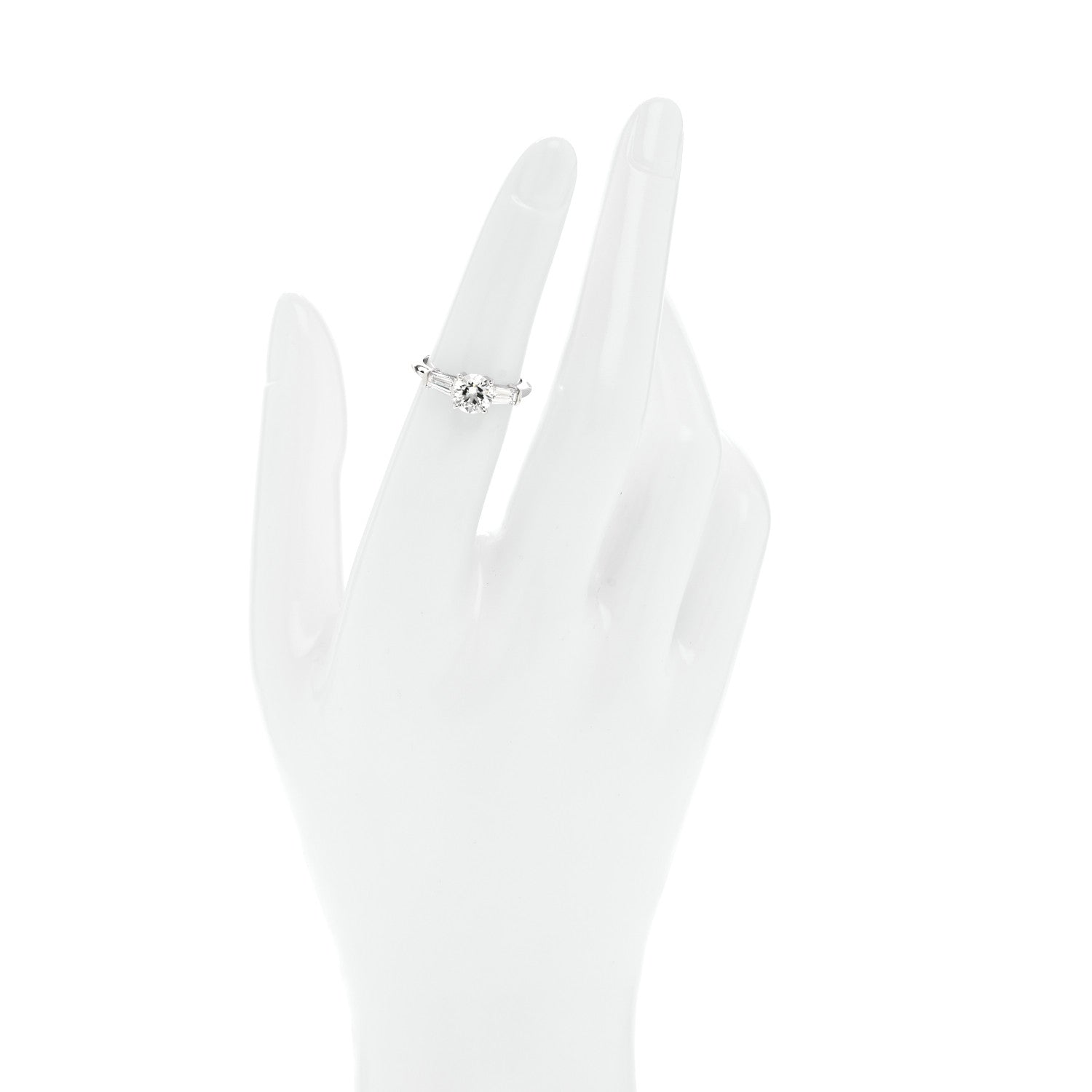 Tiffany Platinum Diamond 1.26ctw Three Stone Engagement Ring 49 5 2 of 7