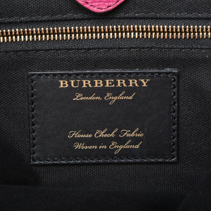 Burberry Grainy Calfskin House Check Medium Banner Tote Brilliant Fuchsia 7 of 8