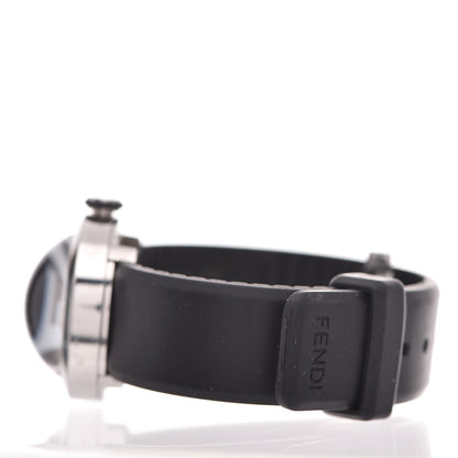 Fendi Stainless Steel Rubber 27mm Bussola Bubble Quartz Watch Black 5 of 12