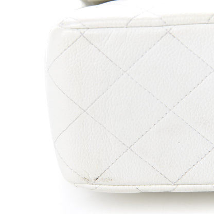 Chanel Caviar Quilted Jumbo Double Flap White 9 of 16