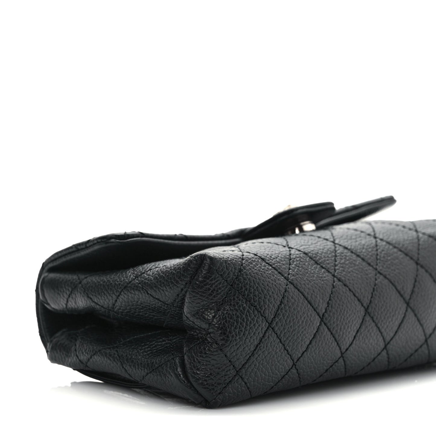 Grained Calfskin Quilted 2.55 Reissue Flap Belt Bag Clutch Black