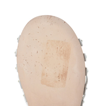 Chanel Metallized Patent Calfskin Sandals 38 Ivory 7 of 9