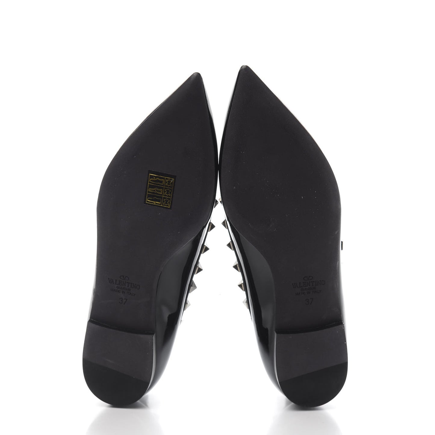 Patent Rockstud Ballerina Flats 37 Black