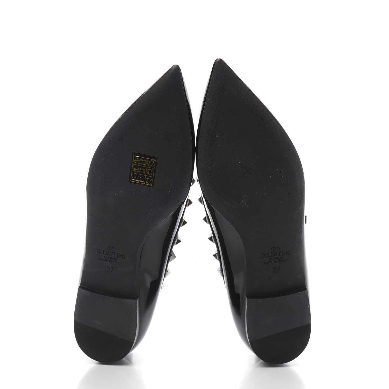 Valentino Garavani Patent Rockstud Ballerina Flats 37 Black 5 of 9