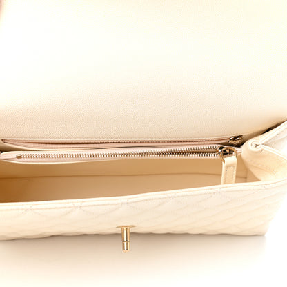 Chanel Caviar Lizard Quilted Small Coco Handle Flap Ivory 5 of 10