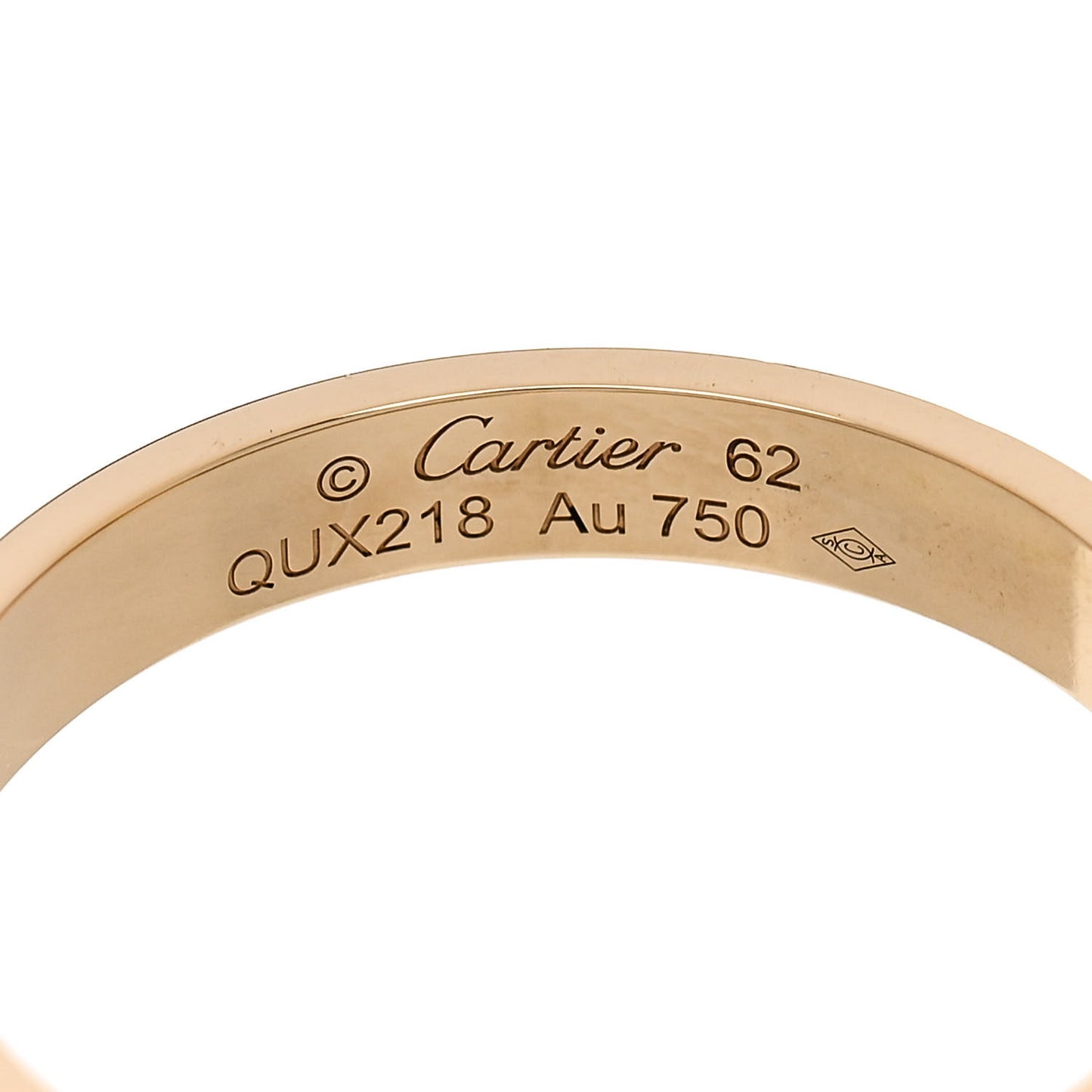 18K Yellow Gold 3.5mm LOVE Wedding Band Ring 62 10