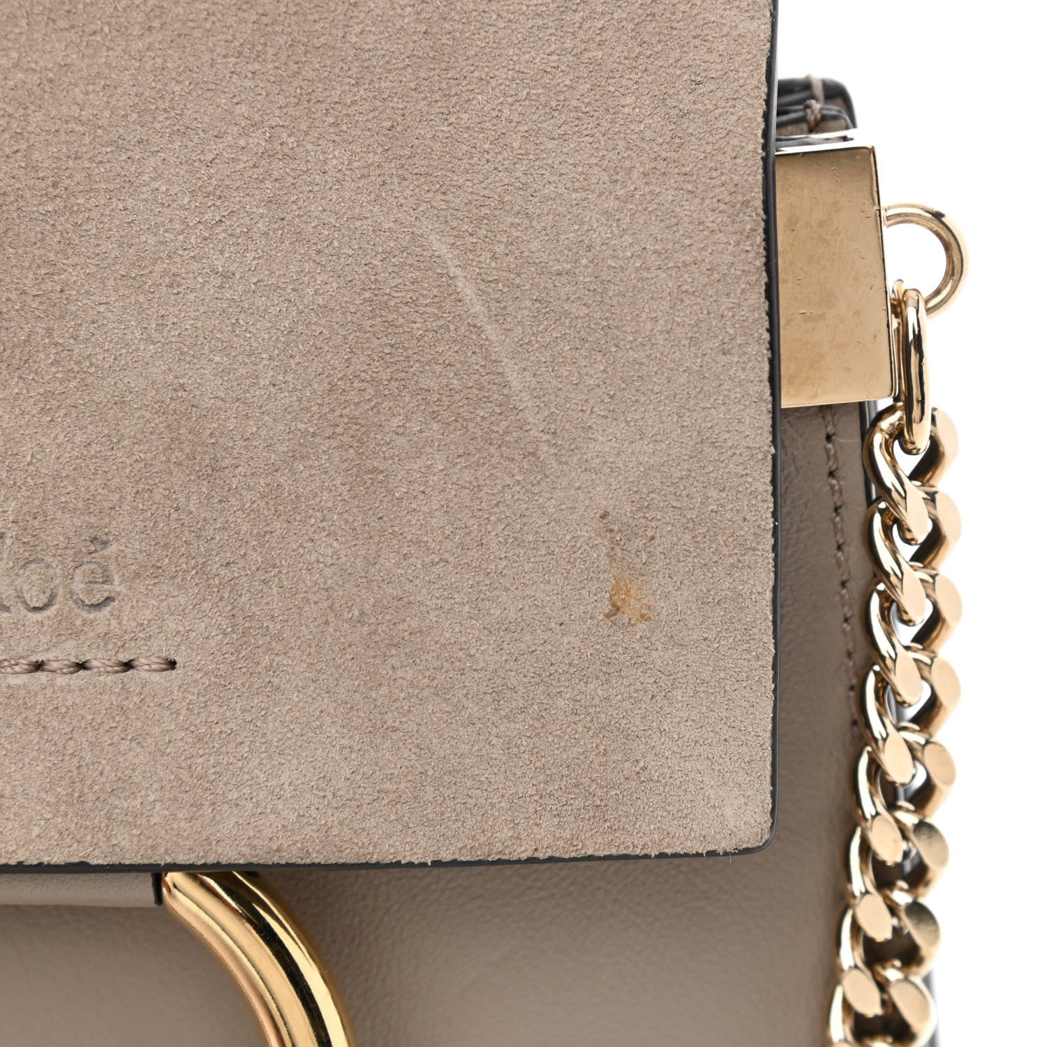 Chloe Suede Calfskin Mini Faye Bracelet Bag Motty Grey 11 of 11