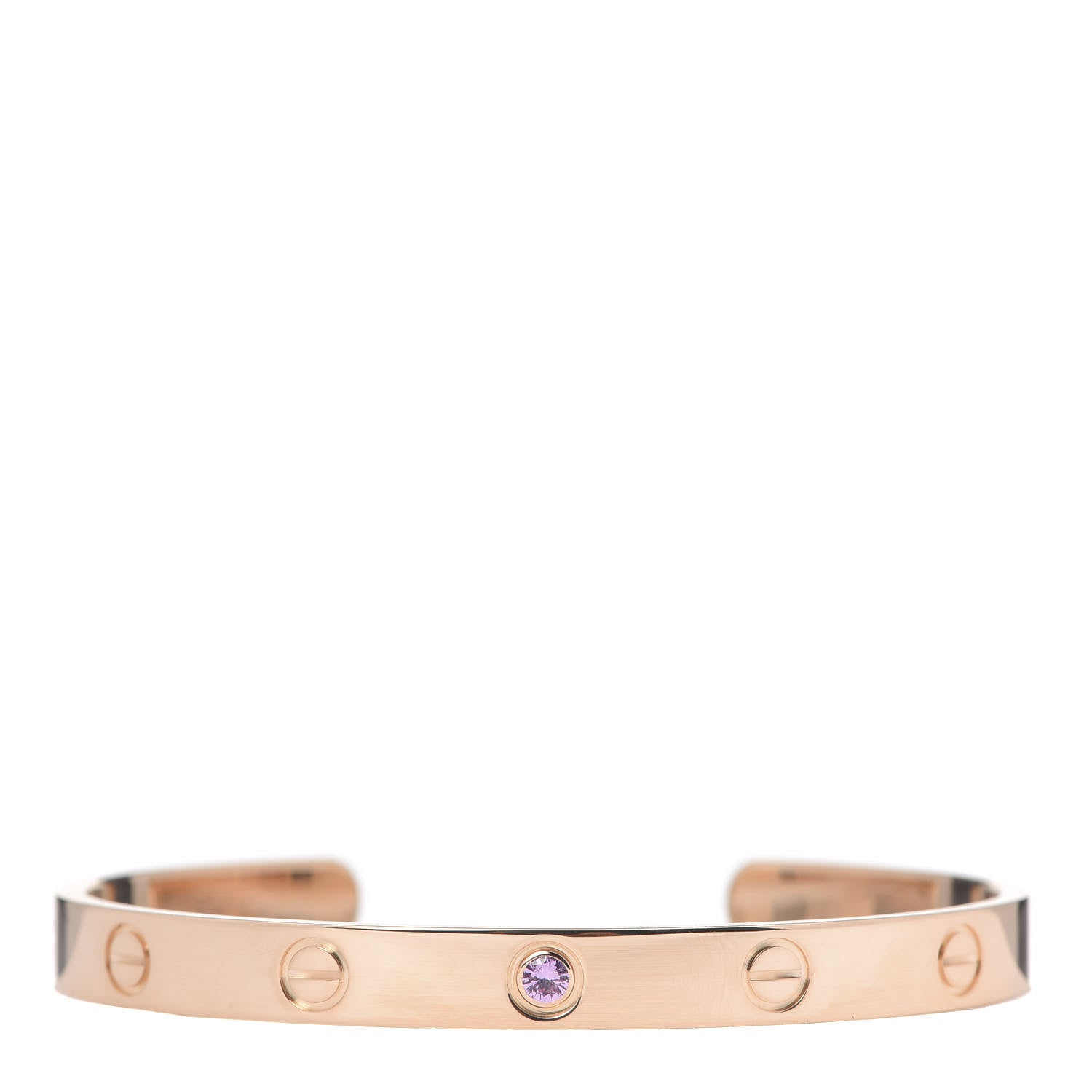 Cartier 18K Pink Gold Pink Sapphire LOVE Cuff Bracelet 17 1 of 5