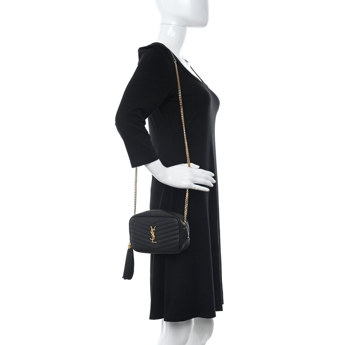 Grain De Poudre Matelasse Monogram Mini Lou Camera Bag Black