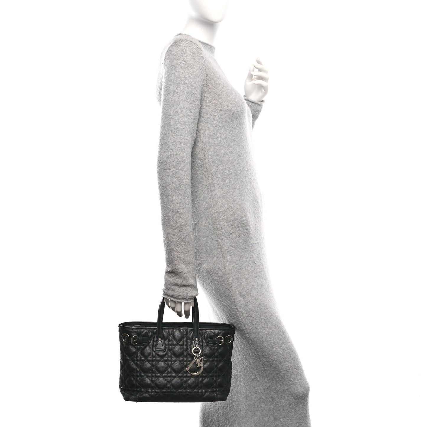 Coated Canvas Cannage Mini Panarea Tote Black