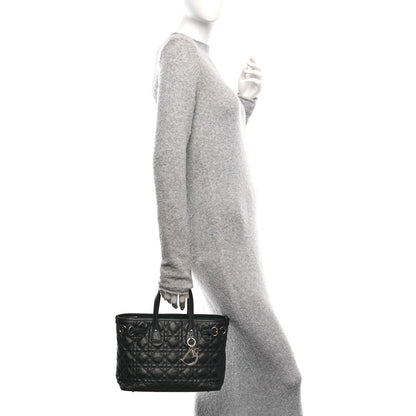 Christian Dior Coated Canvas Cannage Mini Panarea Tote Black 2 of 11