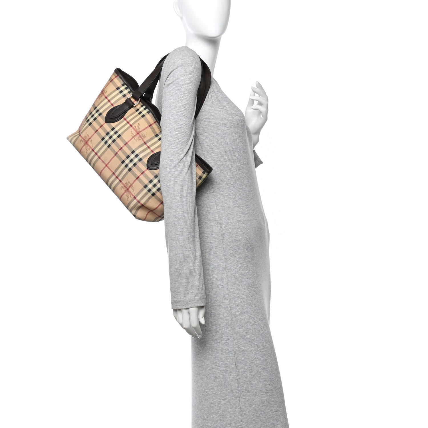 Burberry Haymarket Check Medium Regent Tote Chocolate 1852005