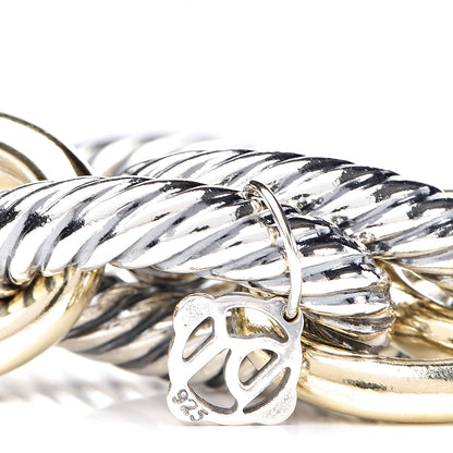 David Yurman Sterling Silver 18K Yellow Gold 17mm Extra Large Oval Link Bracelet 4 of 5