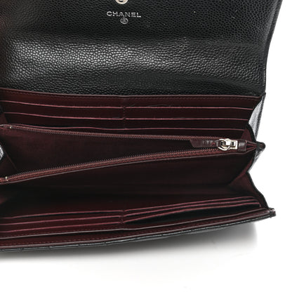 Chanel Caviar Quilted Large Gusset Flap Wallet Black 5 of 12