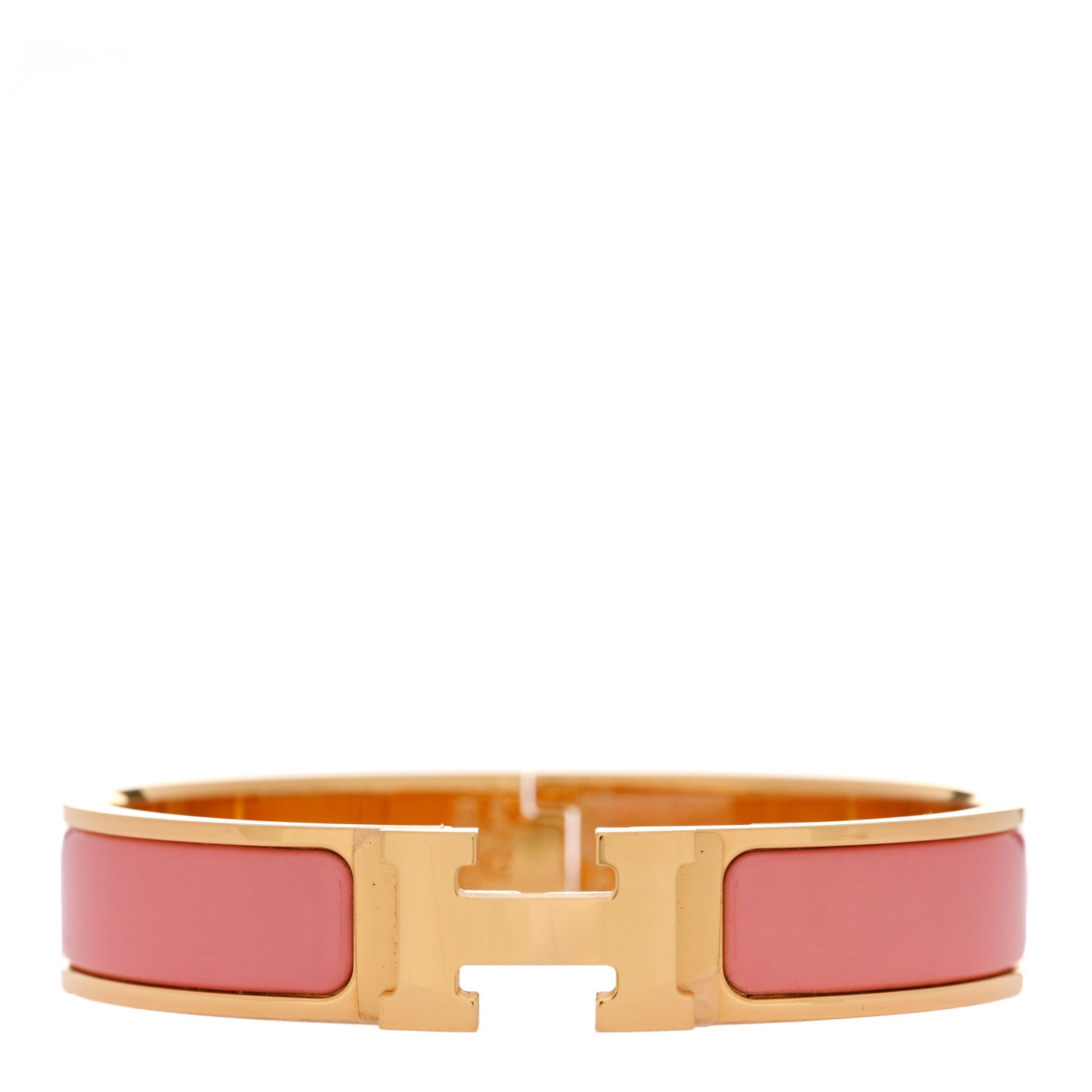 Hermes Enamel Narrow Clic Clac H Bracelet PM Orange Papaye 1 of 5