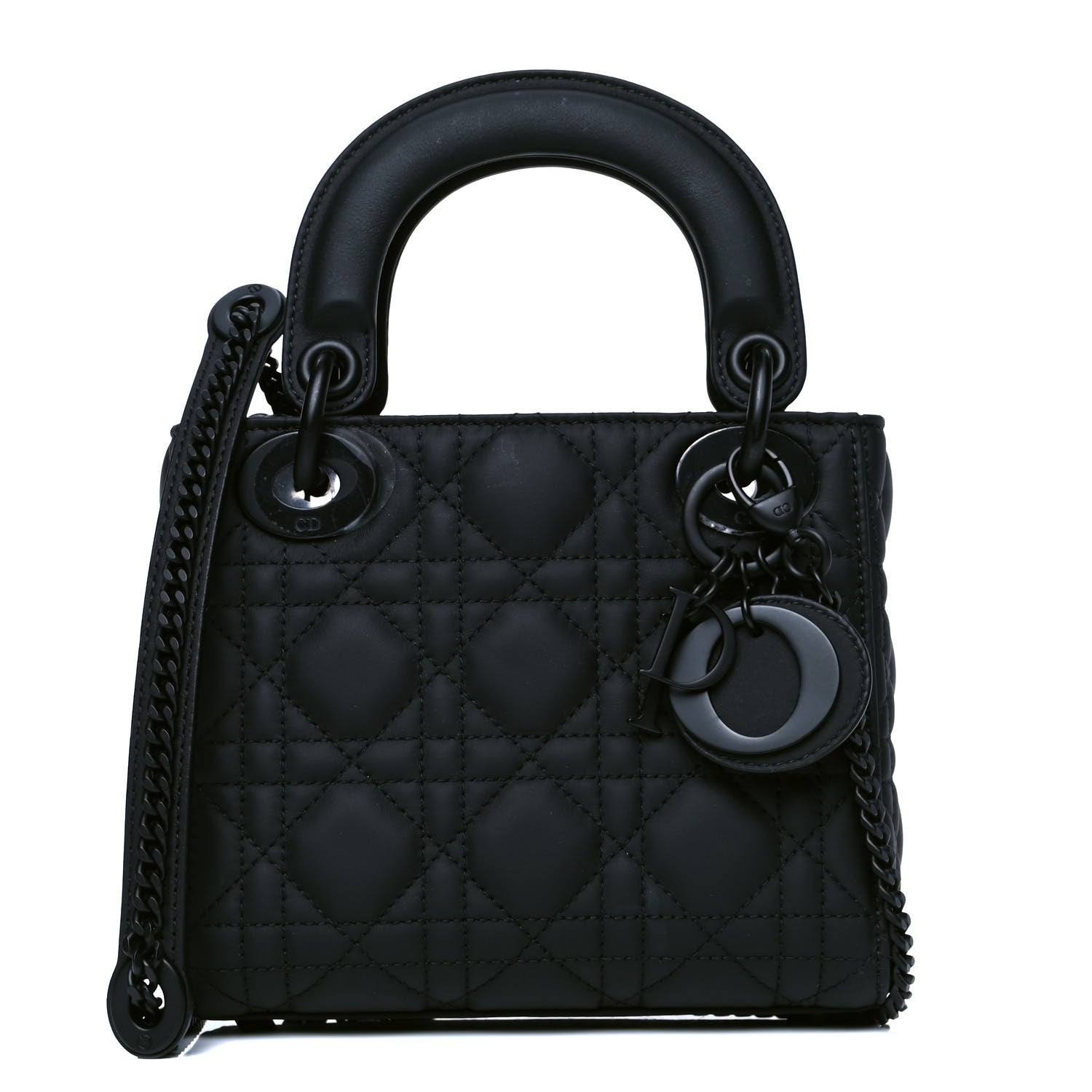 Christian Dior Ultra Matte Calfskin Cannage Mini Lady Dior Black 1 of 6