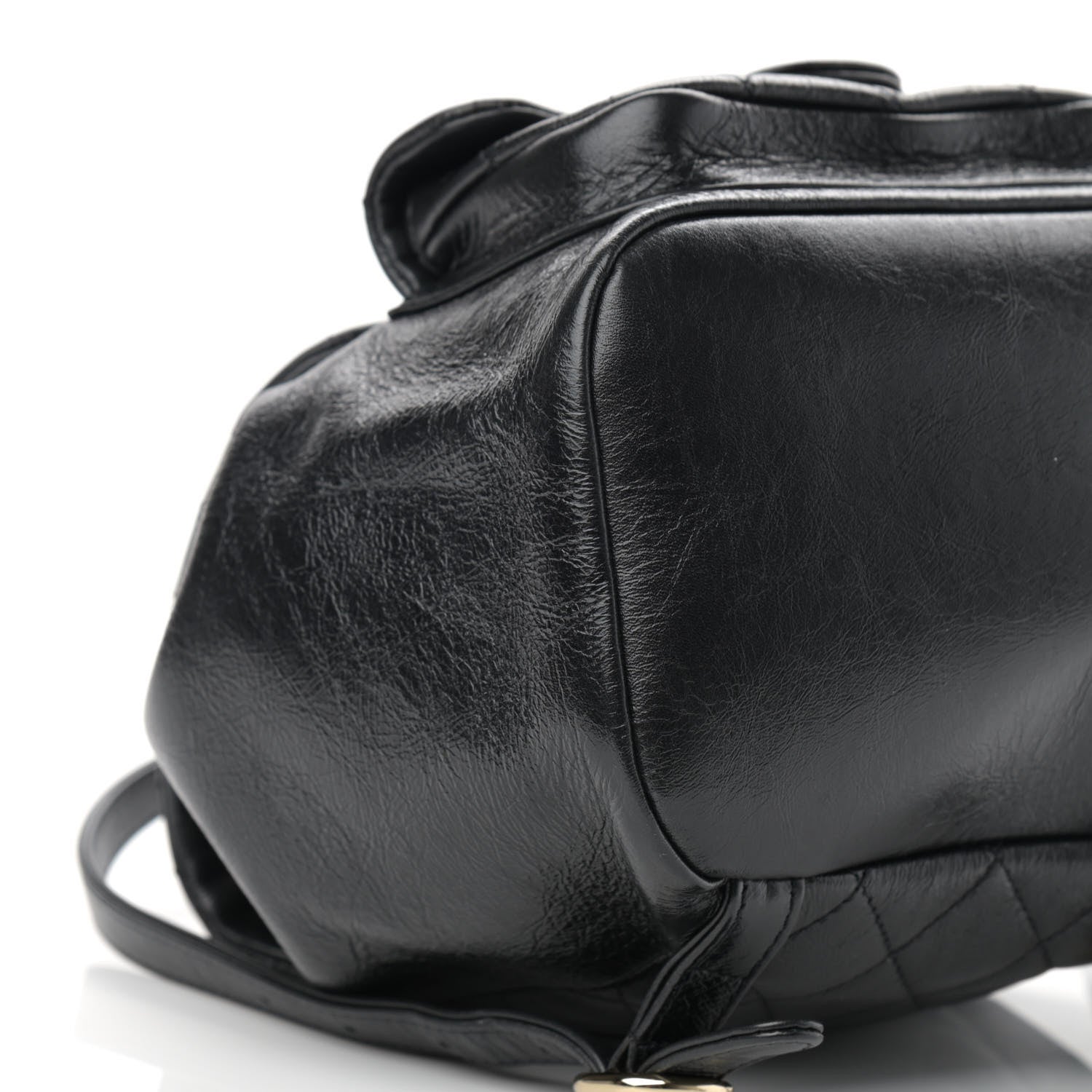 Chanel Glazed Aged Calfskin Quilted Small Duma Drawstring Backpack Black 9 of 11